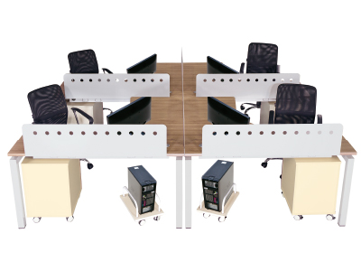 四人辦公桌職員臺 新款屏風(fēng)卡位時尚組合屏風(fēng)員工桌