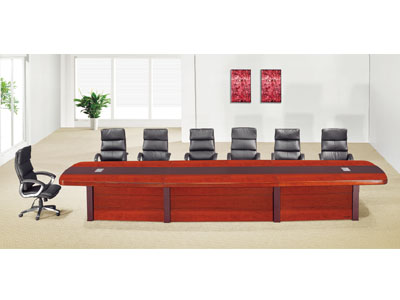 辦公家具貼木皮紅胡桃實(shí)木會(huì)議桌 油漆會(huì)議桌