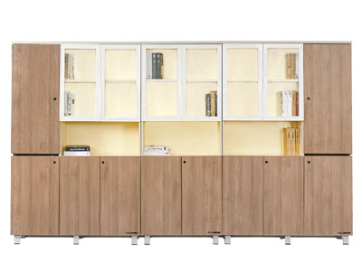 美耐辦公家具 高檔板式文件書柜 資料柜 落地組合檔案柜