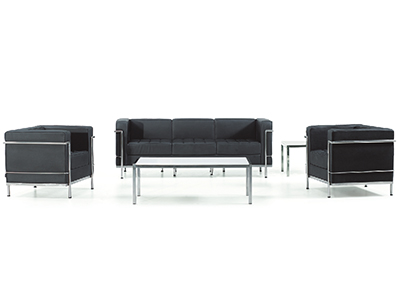 辦公家具真皮辦公沙發(fā) 現(xiàn)代簡約不銹鋼會客接待沙發(fā)