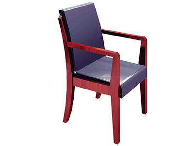 辦公家具實木會議/四腳帶扶手椅黑色皮藝主管