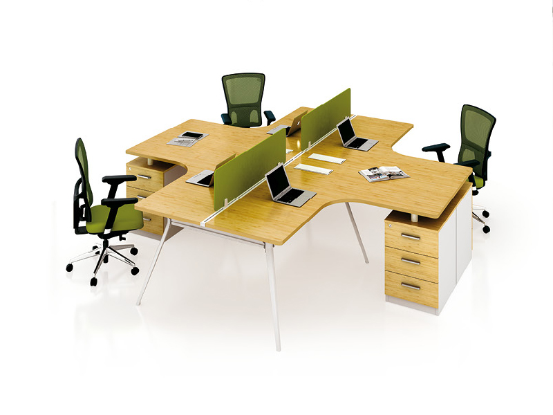 美耐家具 簡約現(xiàn)代辦公家具時尚組合員工隔斷桌四人職員辦公桌椅4人工作位