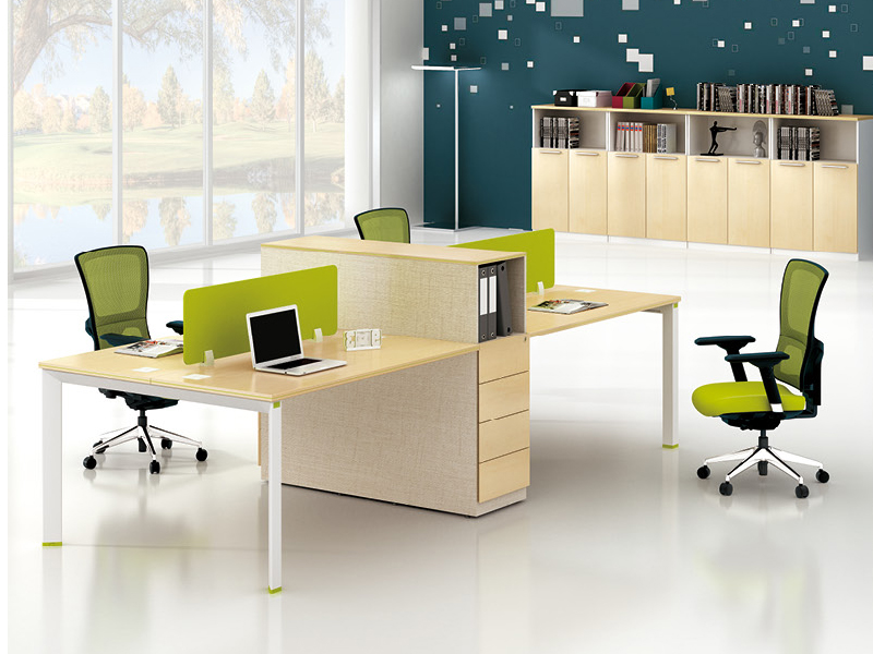 美耐家具 辦公桌 簡(jiǎn)約現(xiàn)代員工桌4人屏風(fēng)桌員工卡位桌椅組合