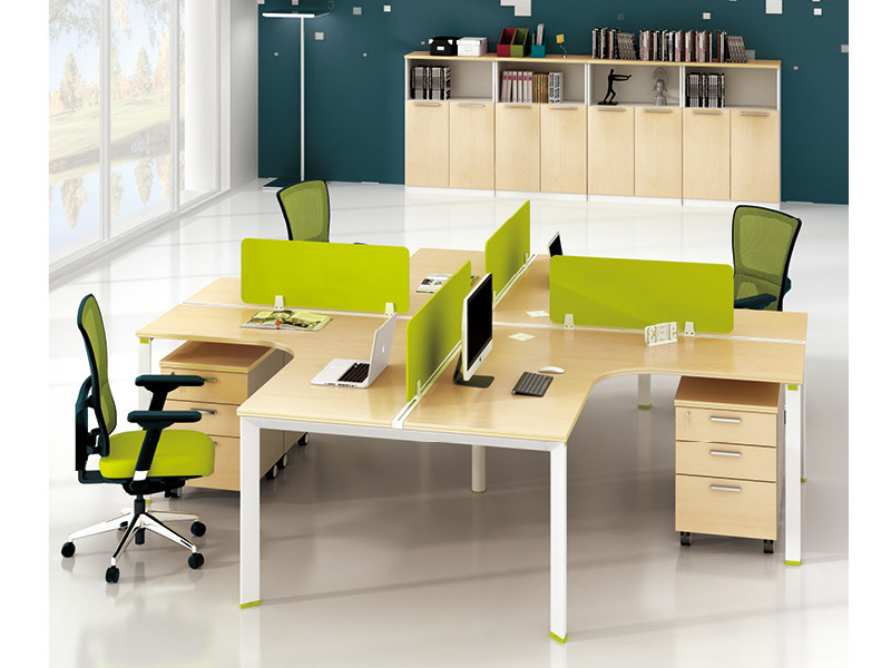 美耐家具 員工辦公桌4人位現(xiàn)貨時(shí)尚簡(jiǎn)約L型現(xiàn)代組合工作位
